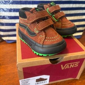 VANS SK8-Mid Reissue MTE - Brown & Lime Green - Baby Size 2